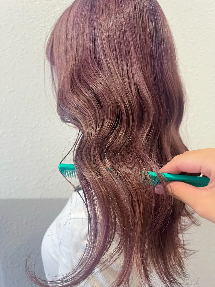 ロング カラー ブラウンカラー ラベンダーカラー ピンクカラー ヘアカラー トリートメント レイヤー/艶カラー/ KIHO🥥︎のヘアスタイル