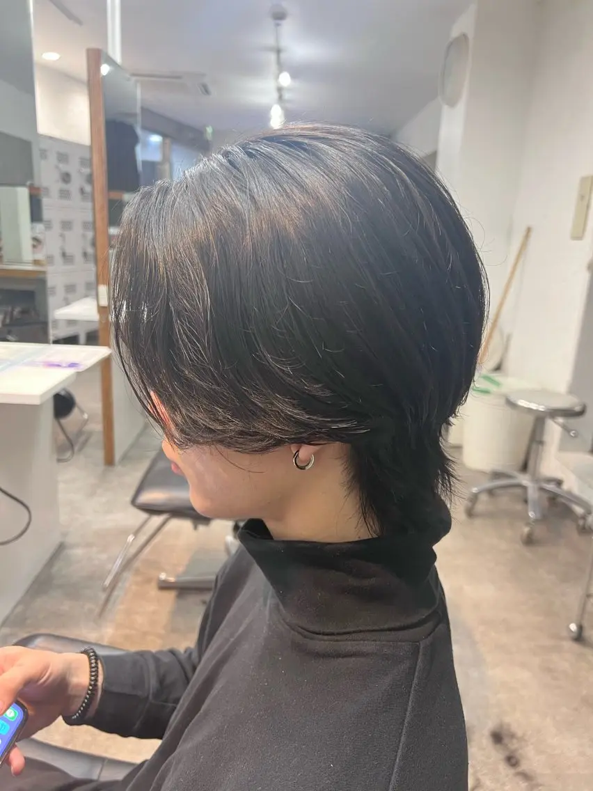 メンズ センターパート メンズウルフカット ウルフカット 原宿 無料カット fifth イノウエのヘアスタイル