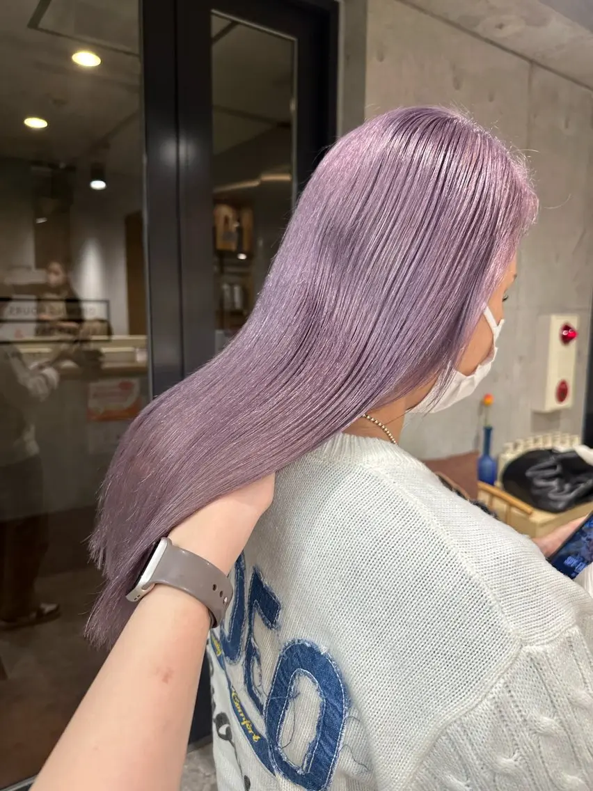 ミディアム ヘアカラー ︎🤎W color MIYU‎🤎のヘアスタイル