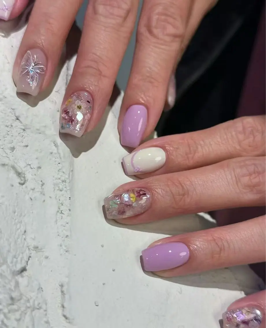 ネイル オーロラネイル フラワーネイル フットネイル フレンチネイル ジェルネイル ハンドネイル BabyYouMi nailのネイルデザイン