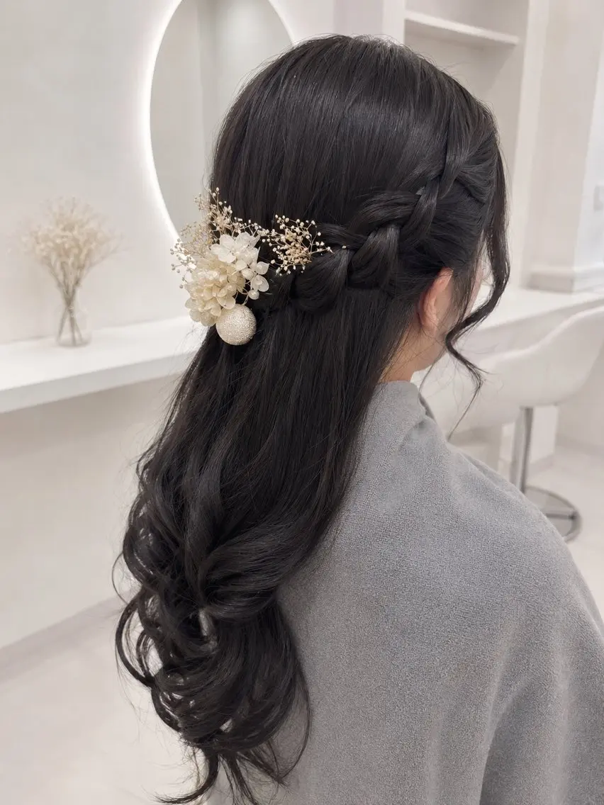 ヘアアレンジ ハーフアップ ヘアセット ヘアセット＆メイク 早朝対応可能☀️のヘアスタイル