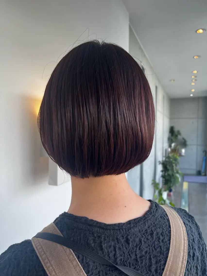 ショート オレンジブラウン ボブ おせ ちさとのヘアスタイル