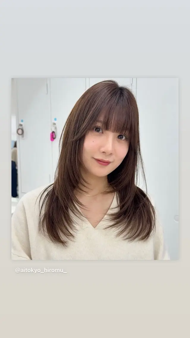 セミロング カット hiromu/ レイヤー/渋谷のヘアスタイル