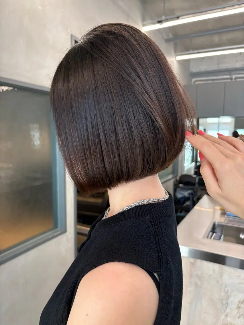 ミディアム カラー カット ヘアカラー トリートメント Saki/レイヤー/ 柔色カラー/顔まわりのヘアスタイル