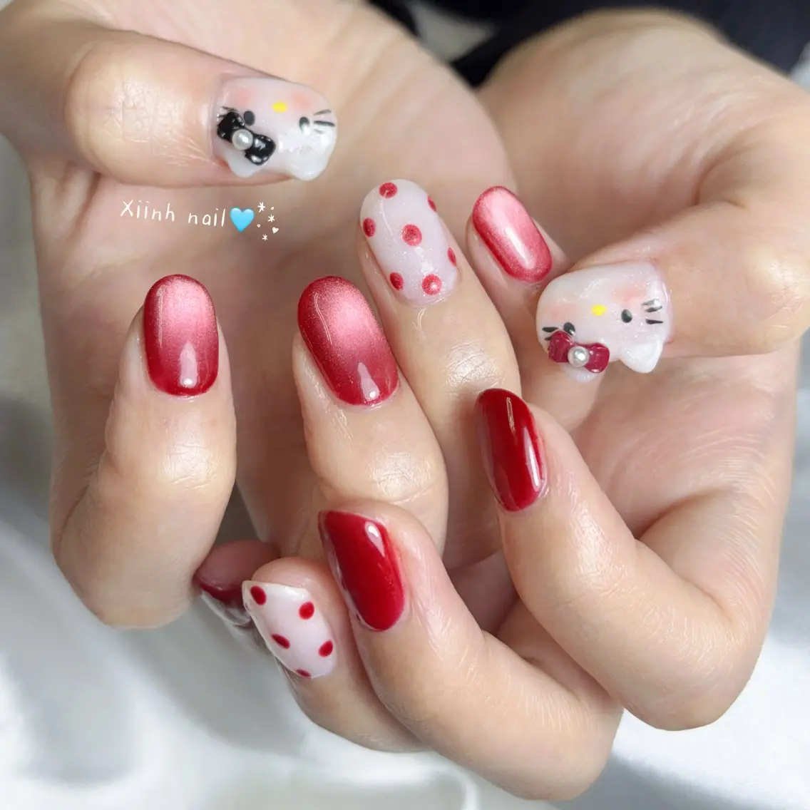 ネイル チークネイル 桜ネイル 長さ出し フットネイル ジェルネイル ハンドネイル XIINH NAIL SALONのネイルデザイン