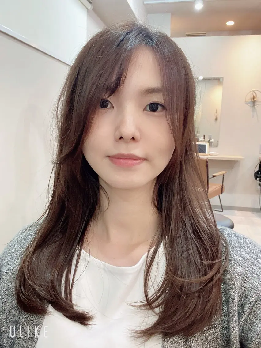 ロング ロングレイヤー ボブ くびれヘア 顔まわりレイヤー 韓国風ヘア レイヤーカット／前髪 服部恵典のヘアスタイル