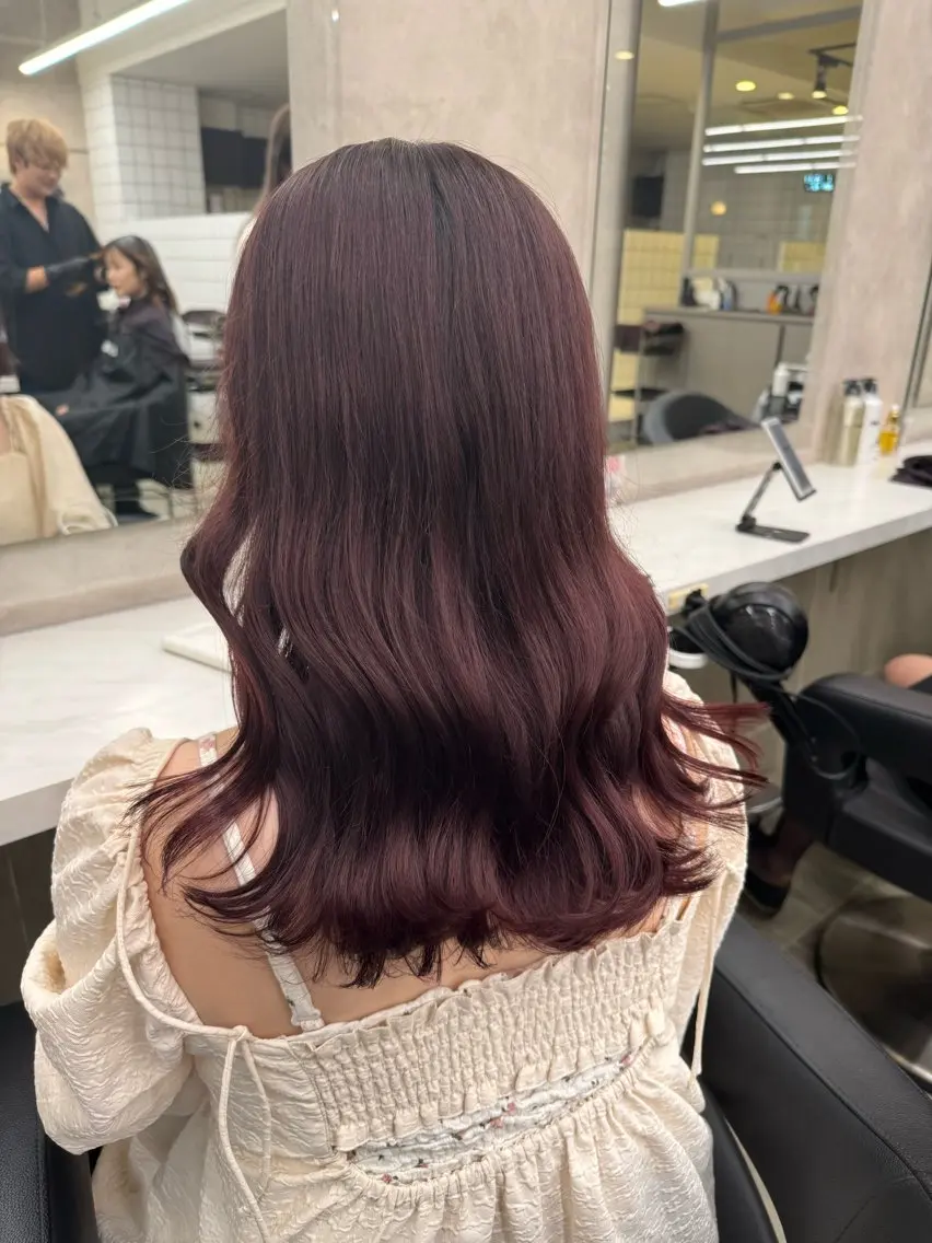 セミロング カラー パーマ ヘアアレンジ メンズ キッズ 韓国系🇰🇷🩶 艶暗髪/MEIのヘアスタイル
