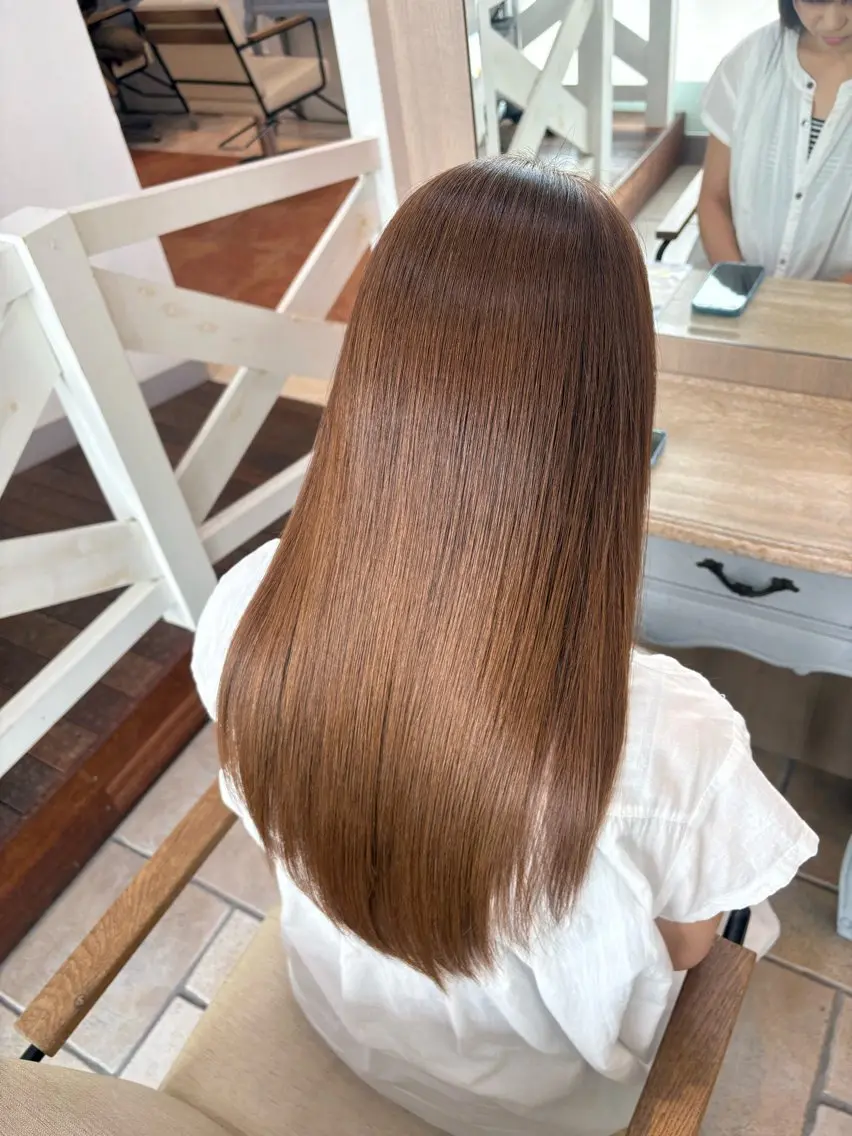 ロング カラー ベージュカラー ミルクティーベージュ ヘアカラー カラーモデル募集中 💎染谷 菜々美💎のエステ・リラクイメージ
