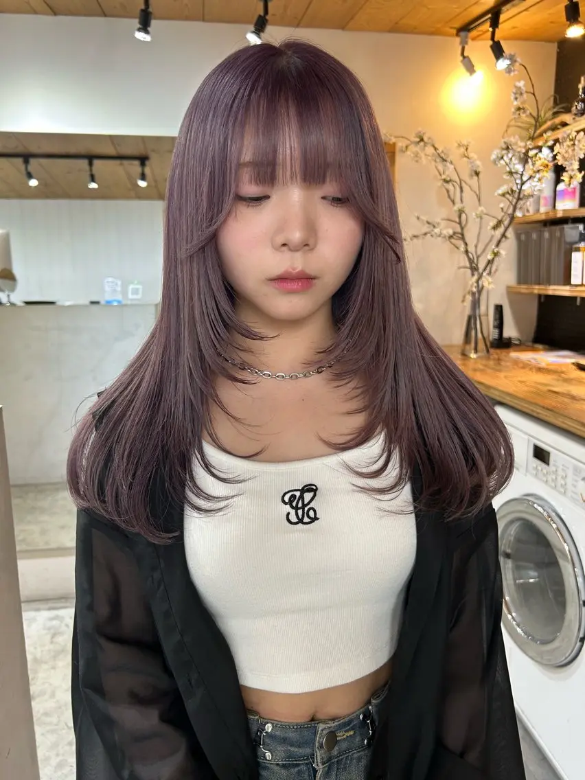 ロング カラー ロングレイヤー レイヤーカット ロング カット ヘアカラー トリートメント 🧸艶々韓国ヘア 🧁mizunaのヘアスタイル
