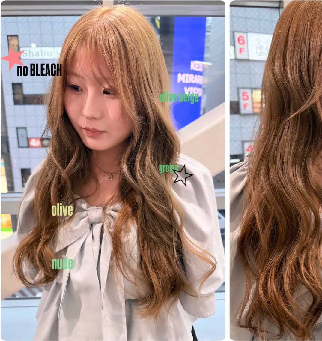 ロング カラー ブリーチ ブリーチなしカラー ヘアカラー ヒマリ/ニュア ンス/ハイトーンのヘアスタイル