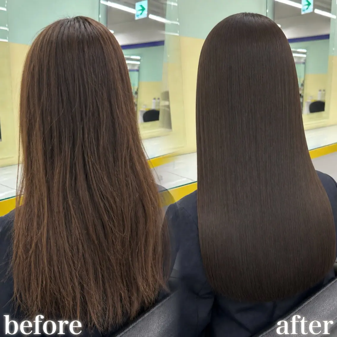 ロング カット 縮毛矯正 トリートメント ブリーチ縮毛矯正加藤 赤み無し透明感ヘアのヘアスタイル