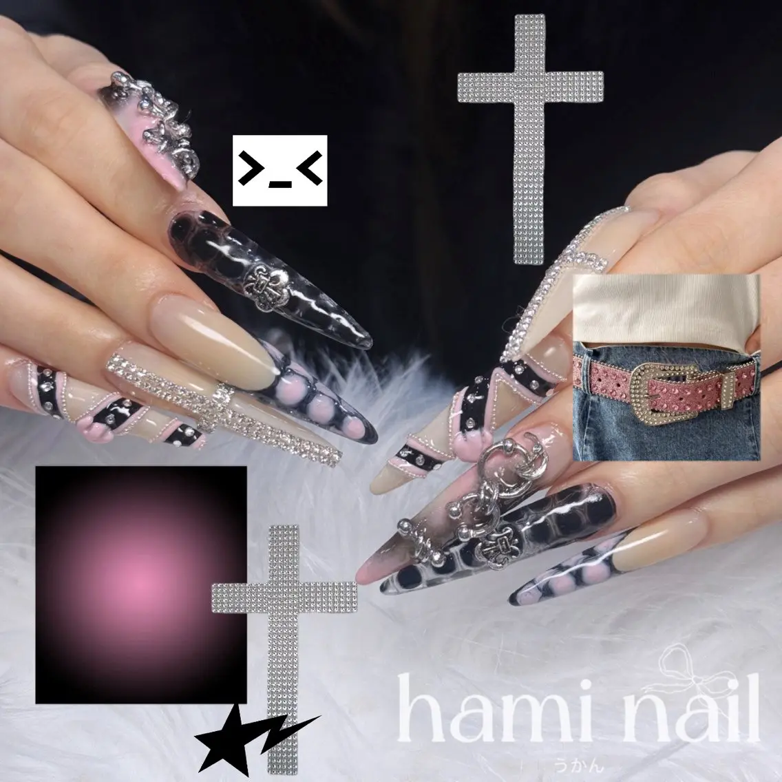 ネイル ハンドネイル 🎀うかん 🎀チップ長さ出しのネイルデザイン
