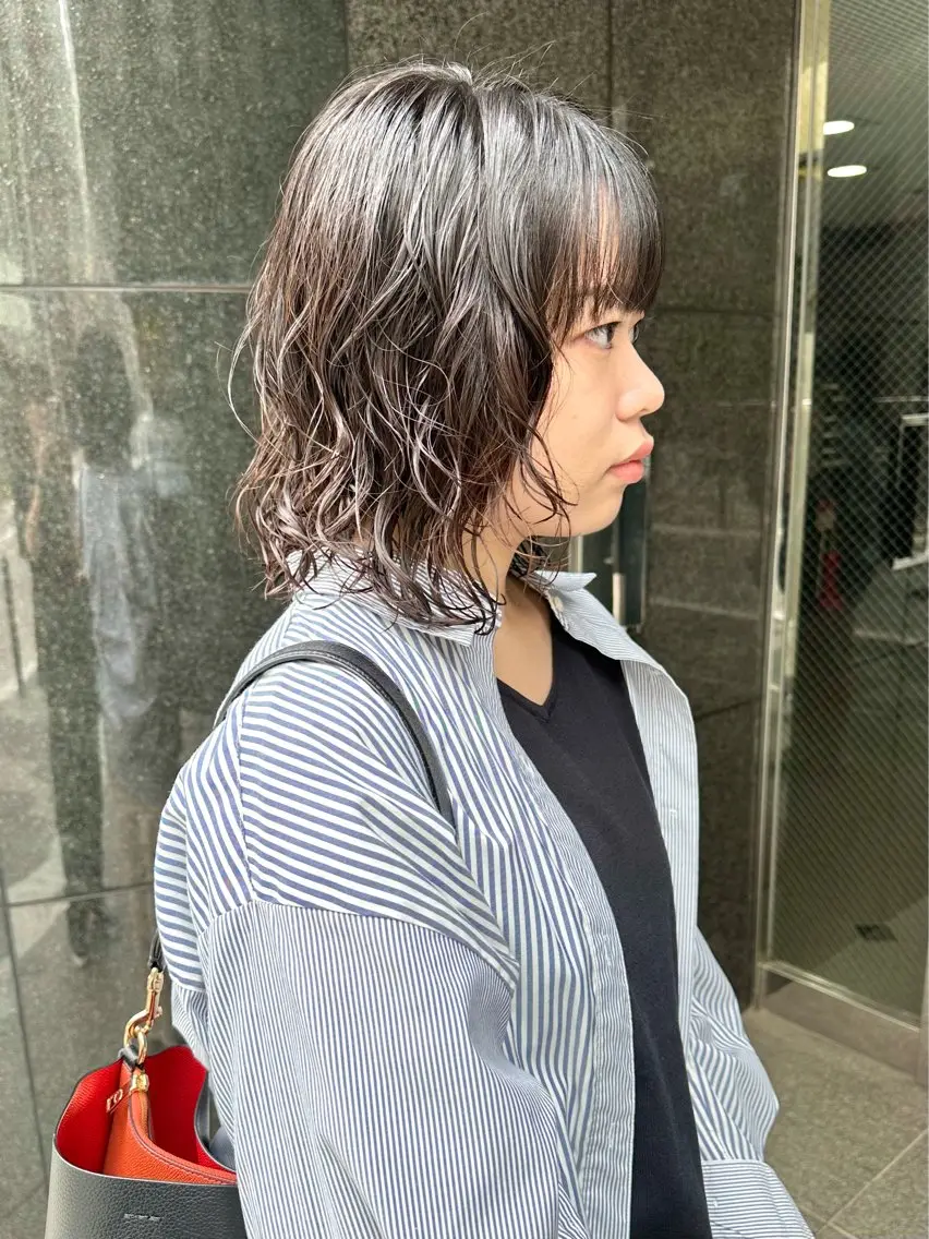 ミディアム パーマ 髪質改善 縮毛矯正/ レイヤー/銀座/本木のヘアスタイル