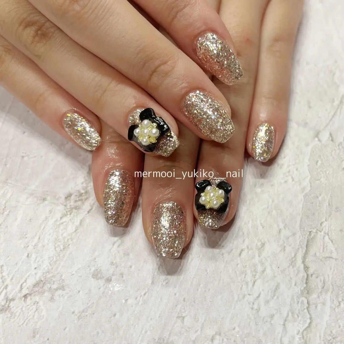 ネイル アートネイル ジェルネイル 韓国ネイル ラメ(グリッター) パラジェル mermooi nailのネイルデザイン