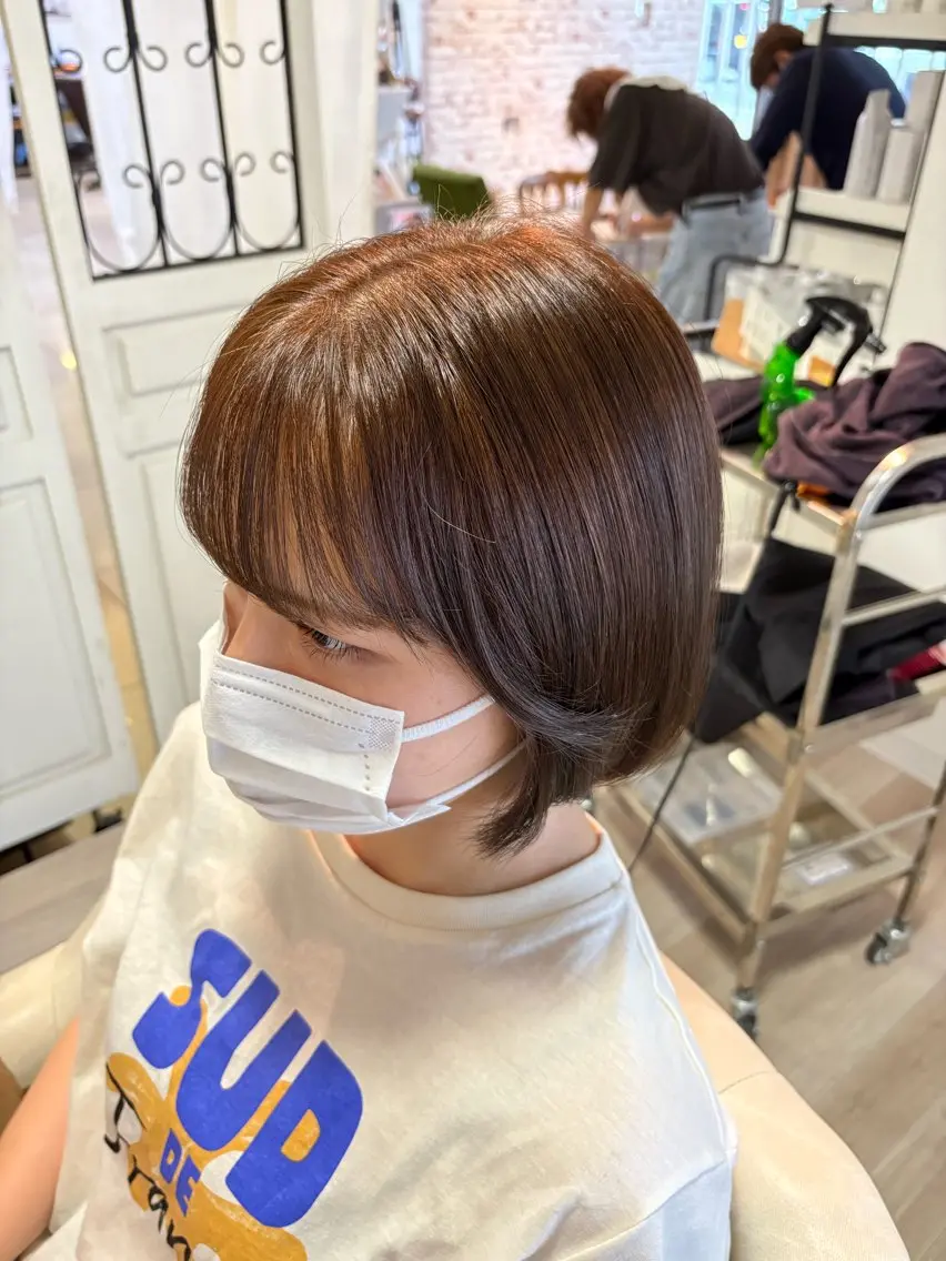 🪄︎︎全体カラー×前髪のみ縮毛矯正✨️の写真