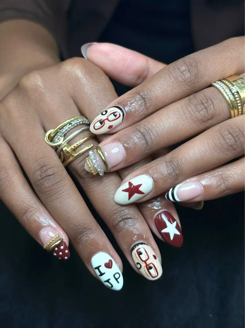 ネイル アートネイル ドット ジェルネイル 韓国ネイル Iconic Nailのネイルデザイン