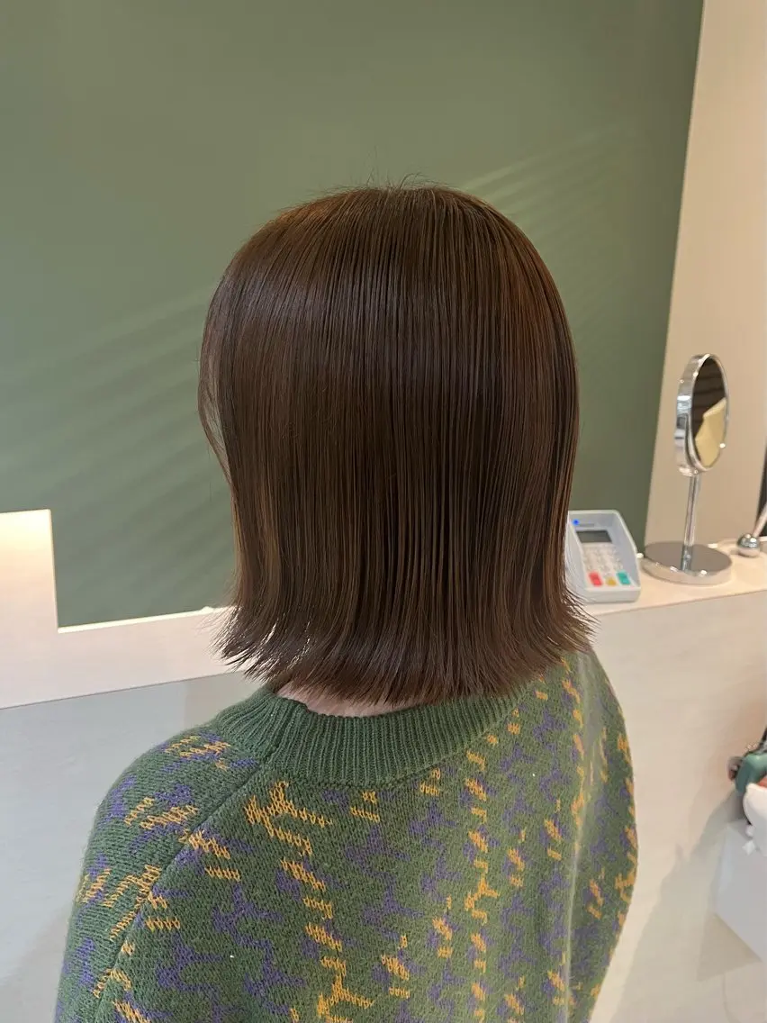 ミディアム カラー ブラウンカラー 安来柚乃 ヤスキユノのヘアスタイル