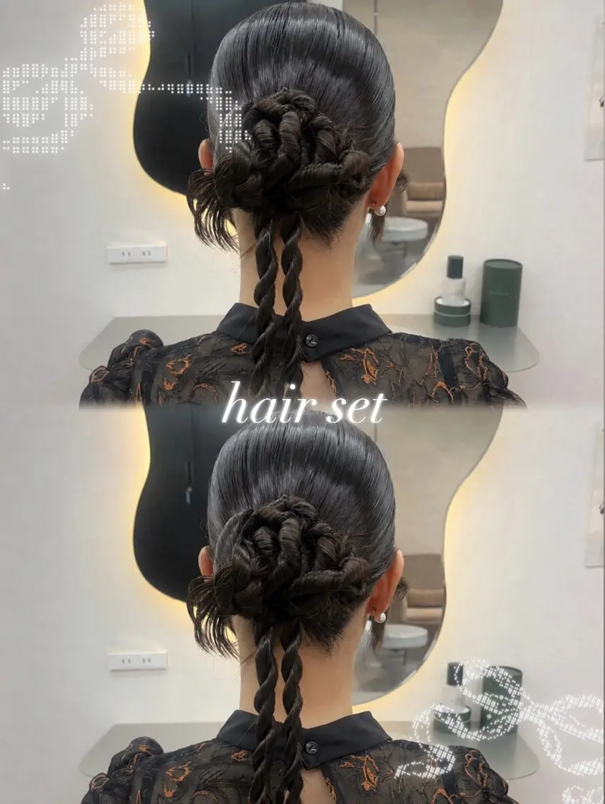 ロング カラー ヘアアレンジ 韓国風ヘア ヘアセット 🩶透明感カラー 池袋/mei🩶のヘアスタイル