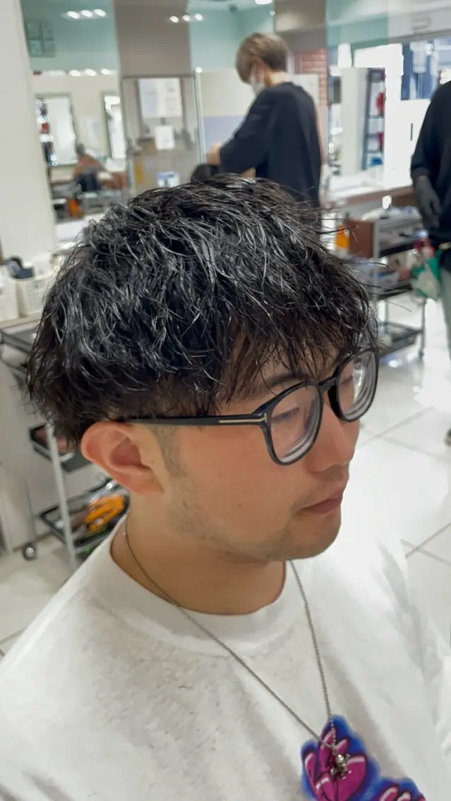 パーマ メンズ Yugaメンズパーマ /フェードカットのヘアスタイル