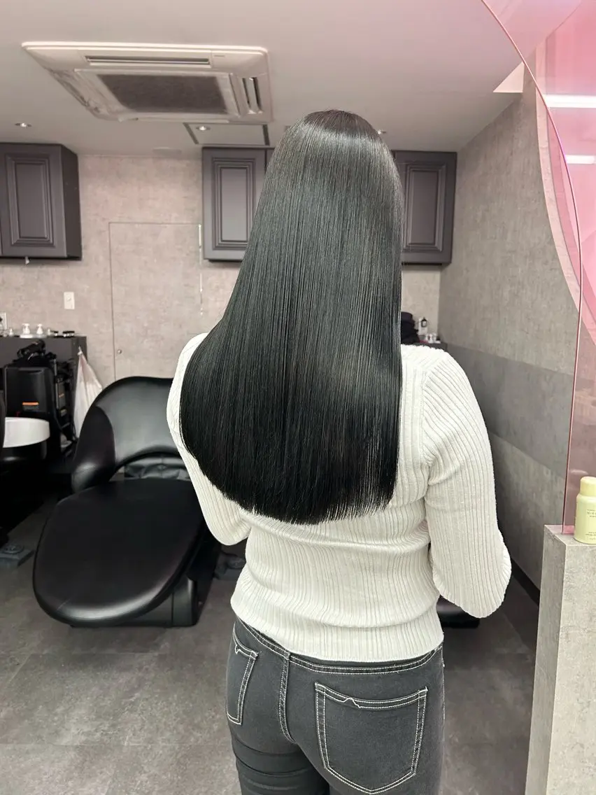 ロング 縮毛矯正 カット ヘアカラー 縮毛矯正 透明感ヘアカラー chiharuのヘアスタイル