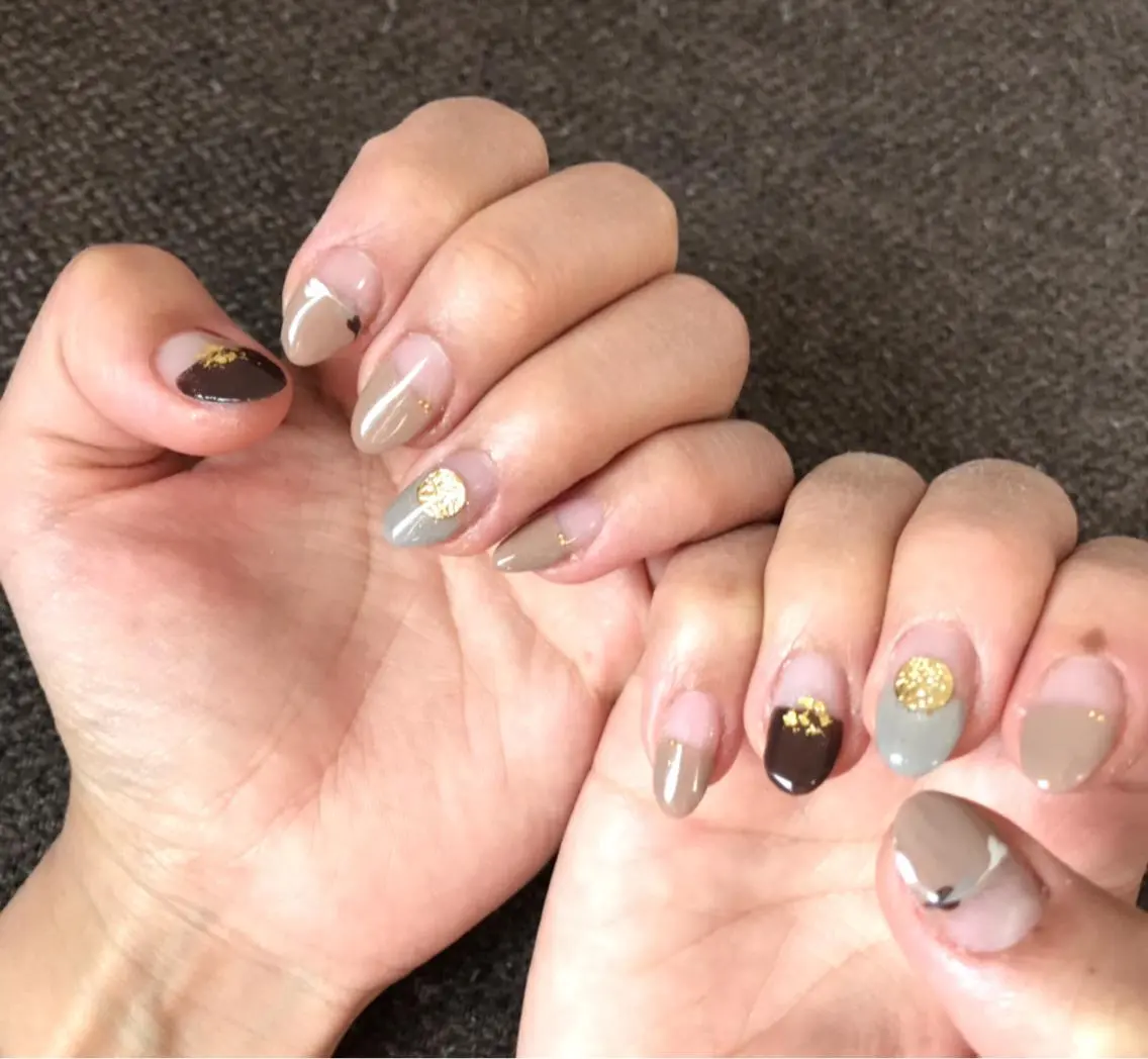 ネイル ゴールド バレンタイン ハンドネイル . yuimiのネイルデザイン