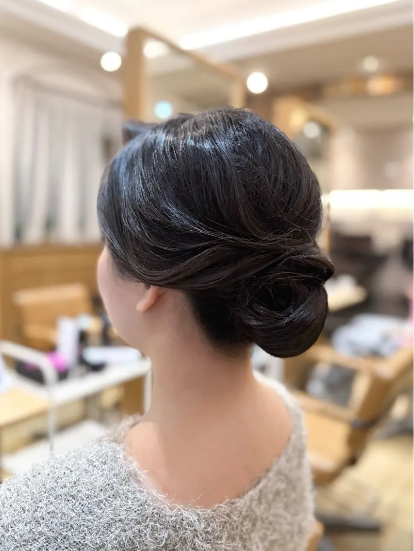 【💈練習モデル💈】和髪ヘアセット(夜会巻や抱き合わせ)日本髪は不可🙅♀️ /着物/和装/訪問着/振袖/浴衣の写真