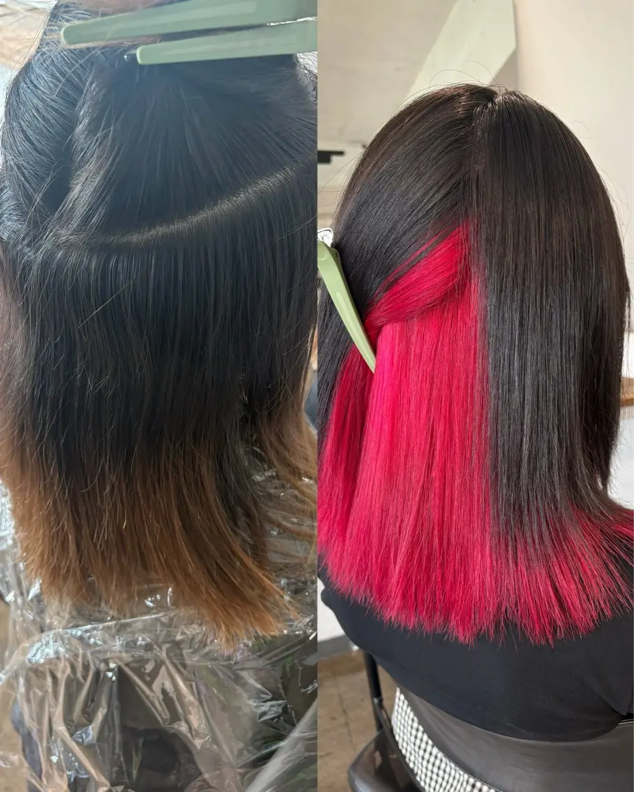 ミディアム カラー インナーカラー ヘアカラー トリートメント ナチュラルカラー/ ハイトーン AMIのヘアスタイル