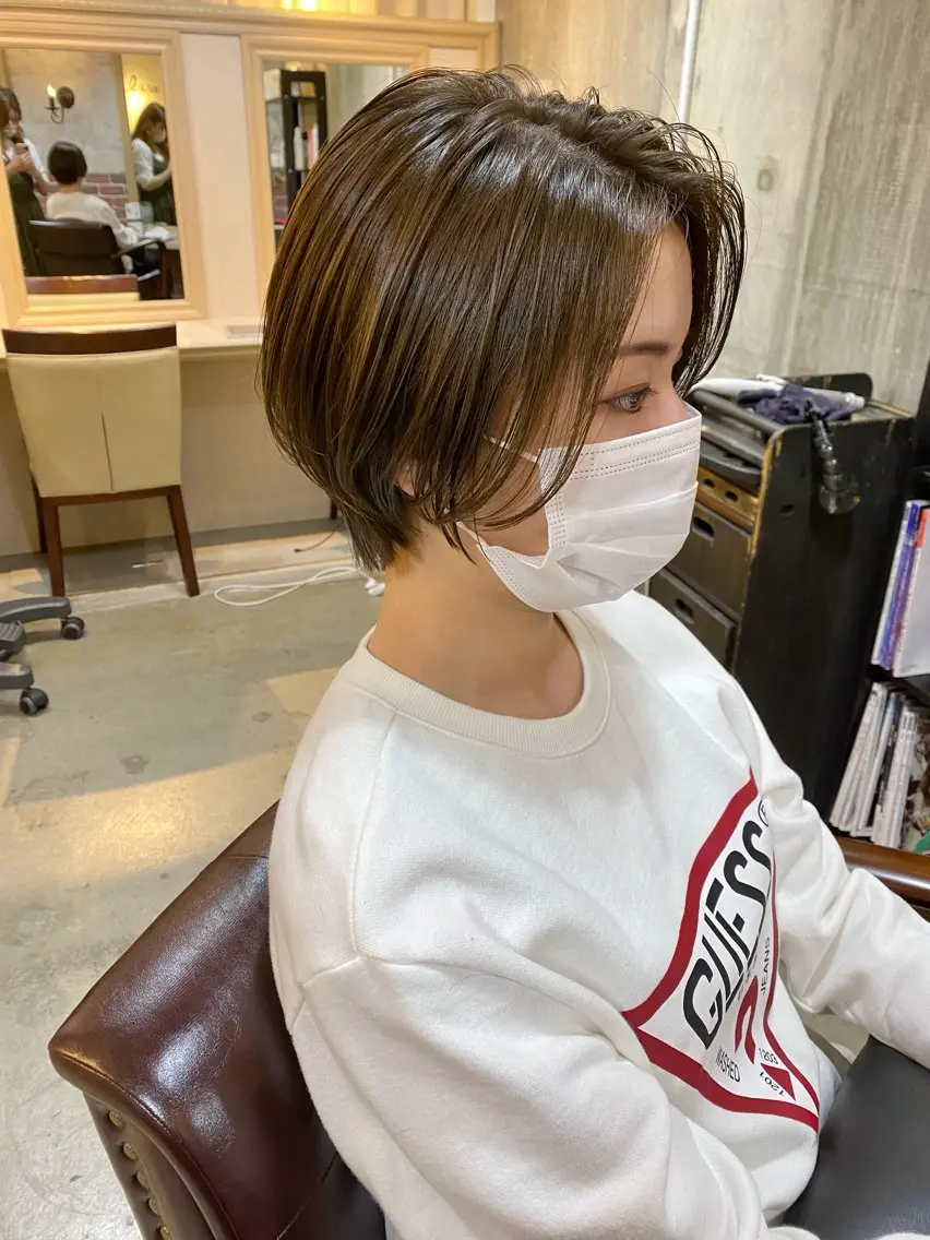 ショート カラー ハンサムショート ショートヘア レイヤーカット/ 根本瑠実のヘアスタイル