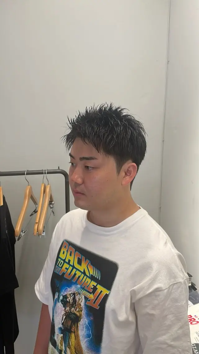 ショート メンズ アップバング ショートヘア カット 🌞メンズパーマ ONOE💈のヘアスタイル