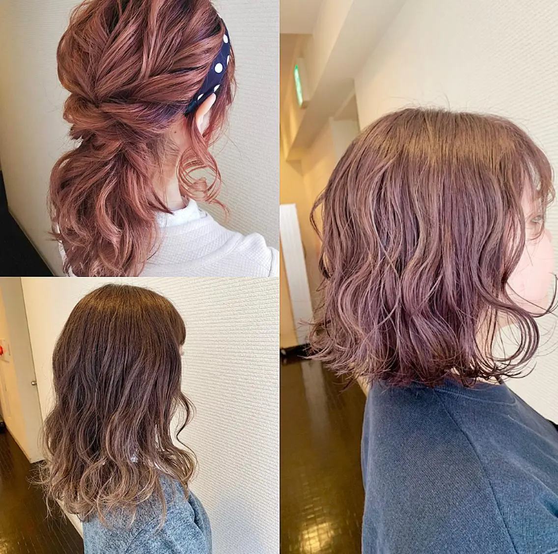 ミディアム カラー ヘアアレンジ ブリーチ グラデーションカラー グレージュ ラベンダーカラー ラベンダーグレージュ 韓国✖️網紅🖤 パーマYURIYAのヘアスタイル