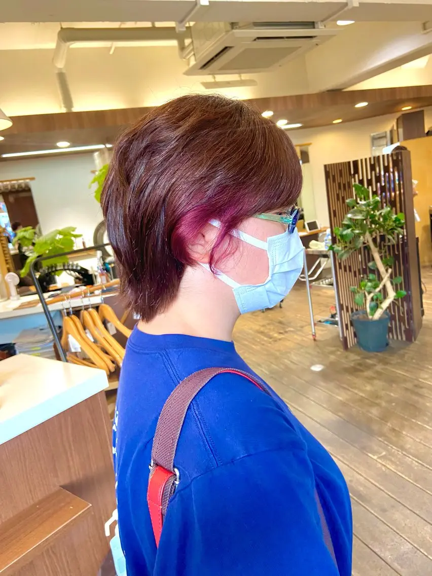 ショート カラー ブラウンカラー ピンクカラー ピンクブラウン niro 🌱Kurelのヘアスタイル