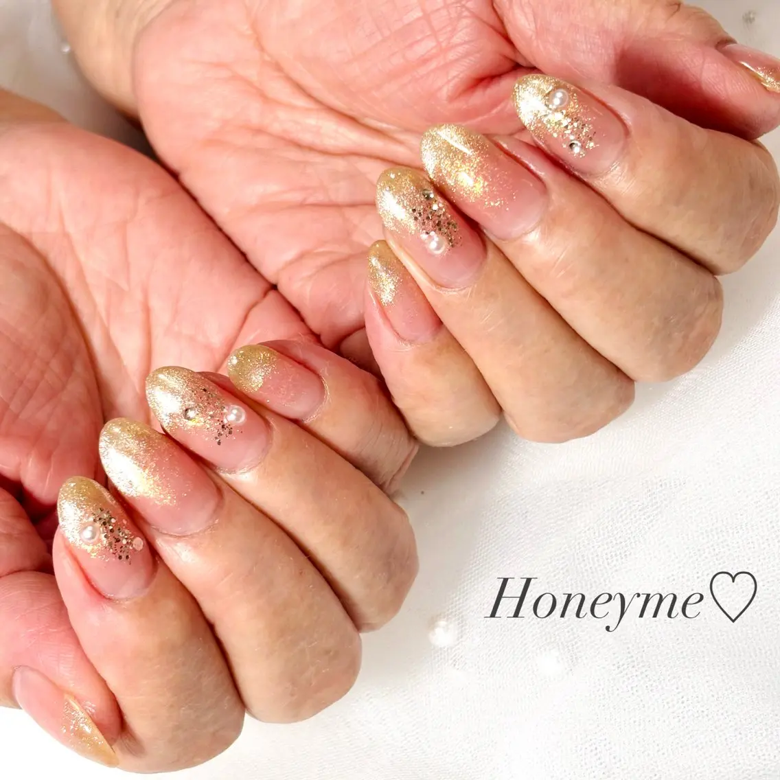 ネイル キラキラネイル Honey me ❁⃘*.゚のネイルデザイン