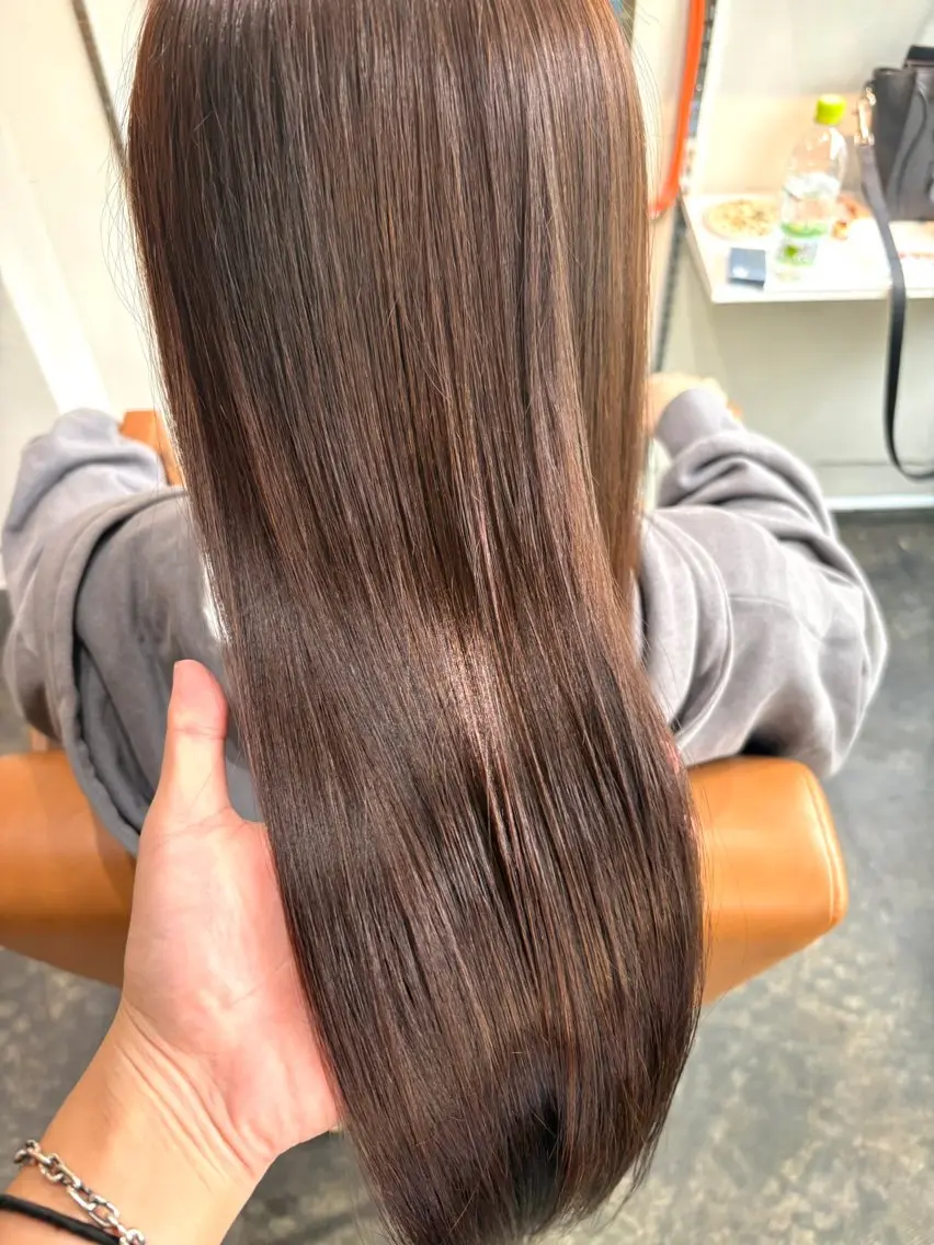ロング カラー 髪質改善 トリートメント 酸性ストレート カット 縮毛矯正 西村 達哉のヘアスタイル