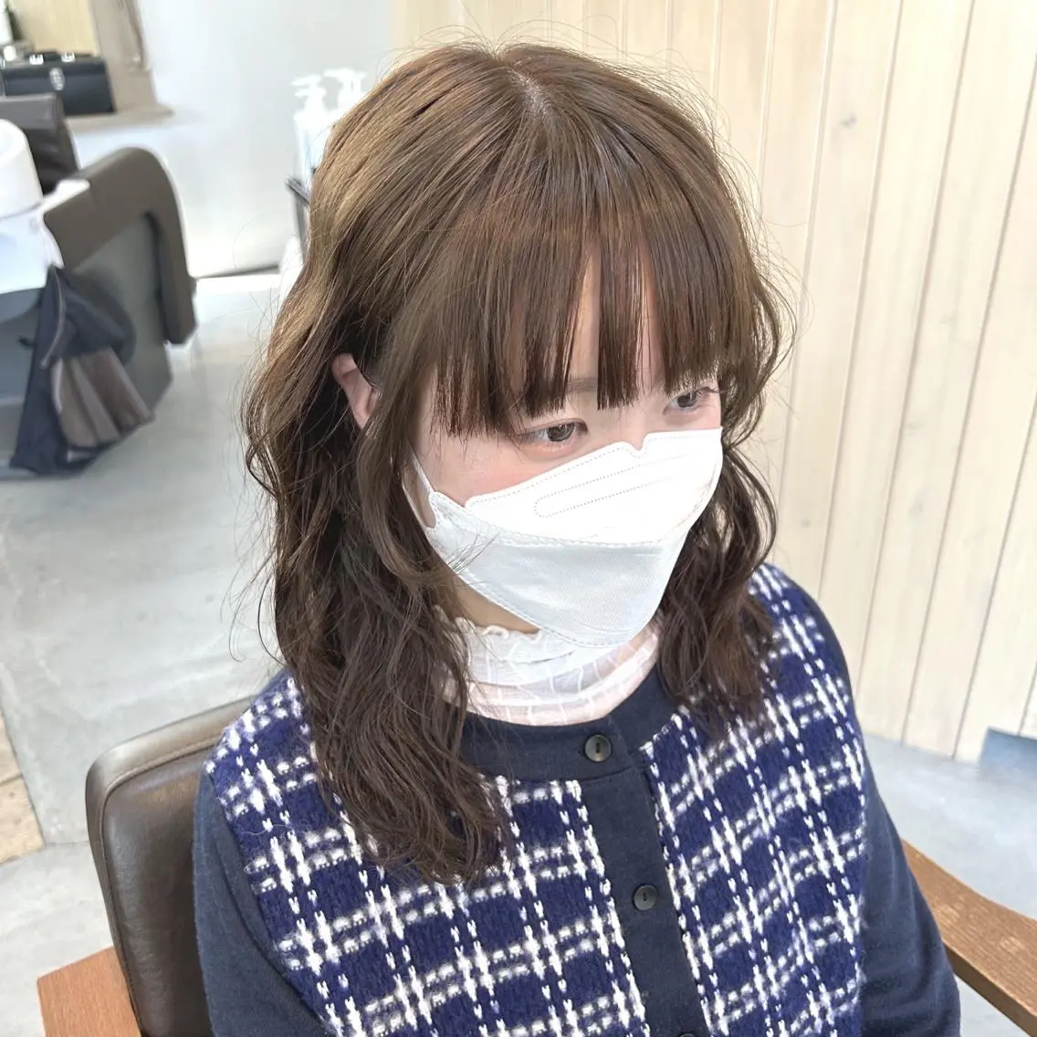 ミディアム カット ヘアカラー トリートメント 綿貫 美雪のヘアスタイル