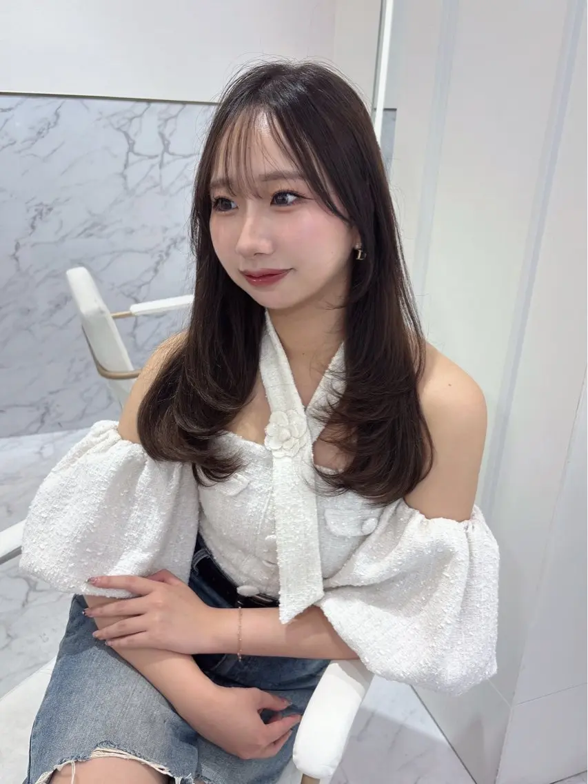 ロング カラー カット ヘアカラー トリートメント ParveMix🎀 稲垣 詞葉のヘアスタイル