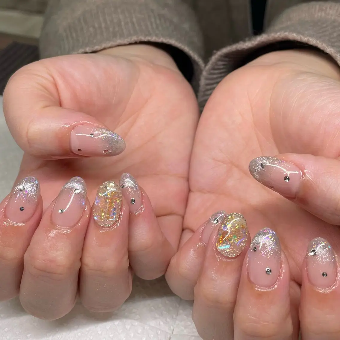 ネイル 氷ネイル・うるうるネイル キラキラネイル Ricnail☾ ayanoのネイルデザイン