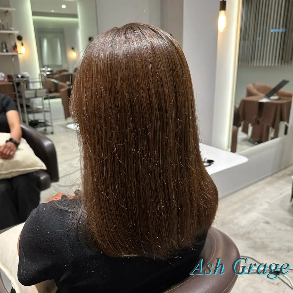 ミディアム カラー 髪質改善ストレート 中林優太のヘアスタイル