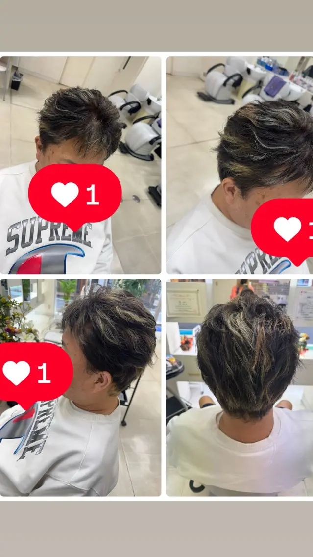 メンズ メンズハイライト タカハシ リナのヘアスタイル