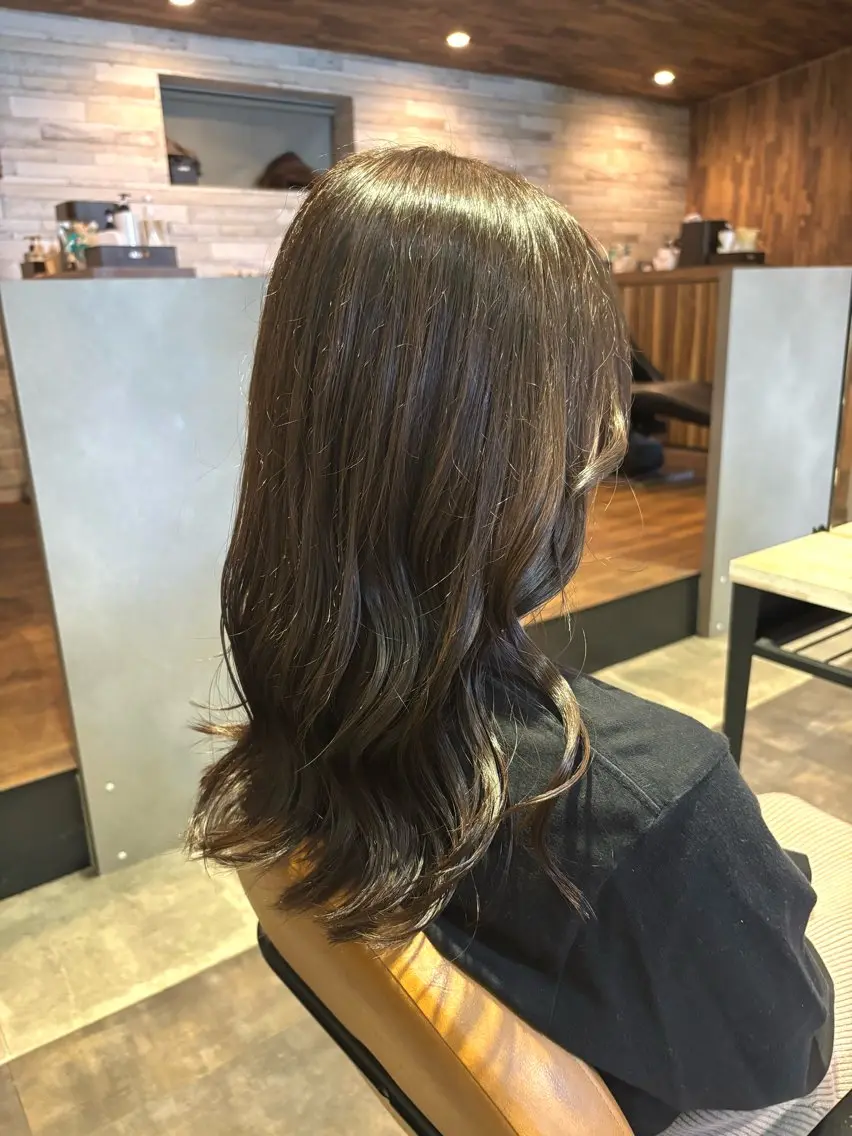 ロング カラー アッシュ 透明感カラー オレンジ ヘアカラー 🫧古田 穂香🫧カットモデルのヘアスタイル