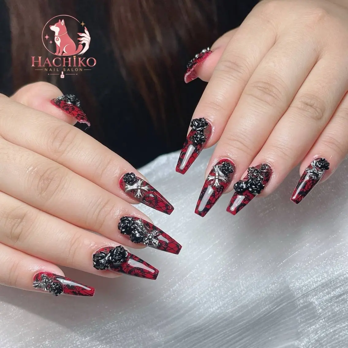 ネイル チークネイル クリアネイル ガーリー キラキラネイル 韓国ネイル ハンドネイル Hachiko Nail Salonのネイルデザイン