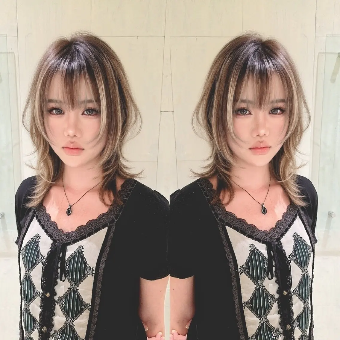 セミロング カラー ハイライトカラー ハッシュカット ハイライト ヘアカラー トリートメント レイヤーカット/ ウルフカット/大橋 のヘアスタイル