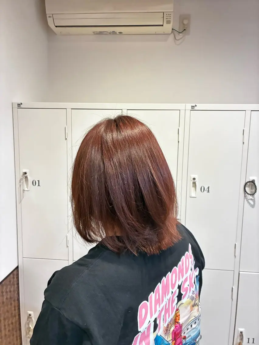 ミディアム カラー ミディアムレイヤー ラベンダーカラー ピンクカラー ピンクラベンダー レイヤーカット 長澤 太陽のヘアスタイル