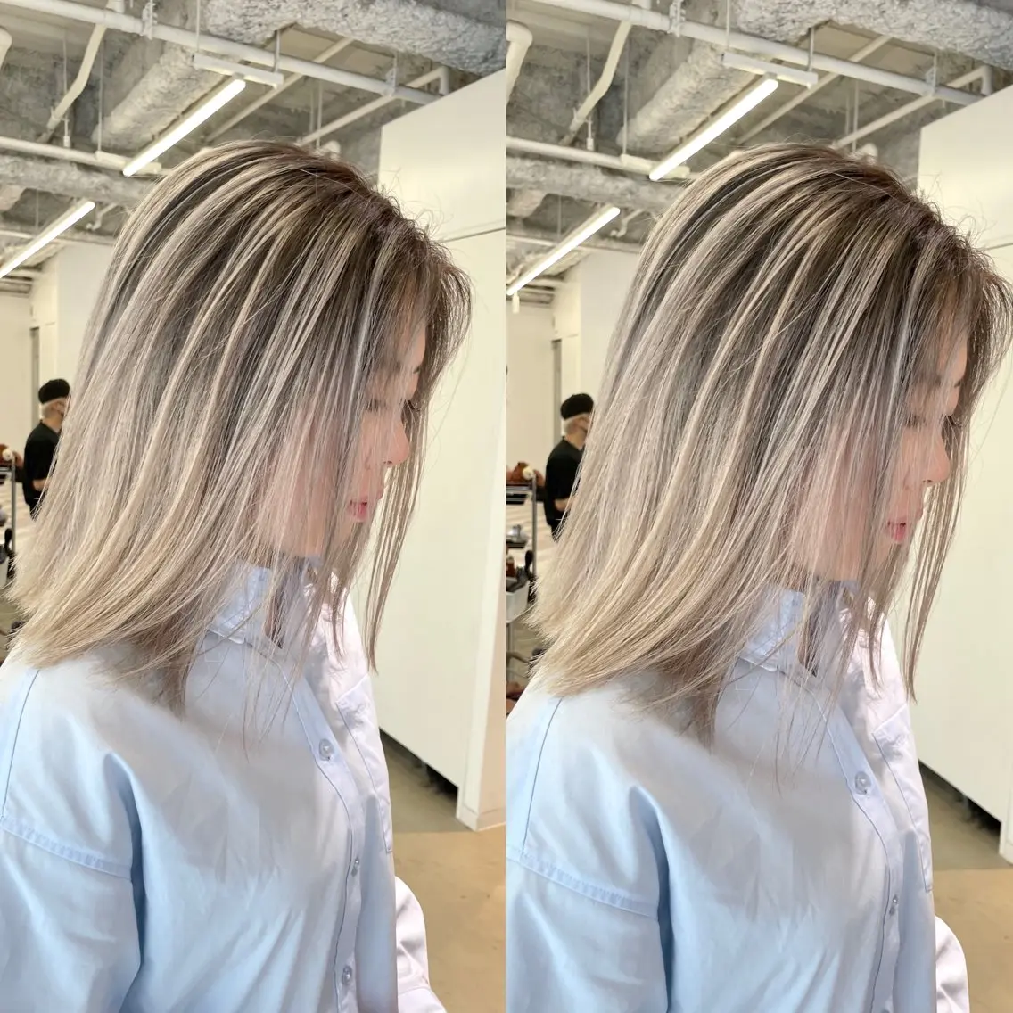ミディアム カラー ヘアアレンジ ブリーチ レイヤーカット ヘアカラー トリートメント 🎗秋山勇/ GEAR.代表のヘアスタイル