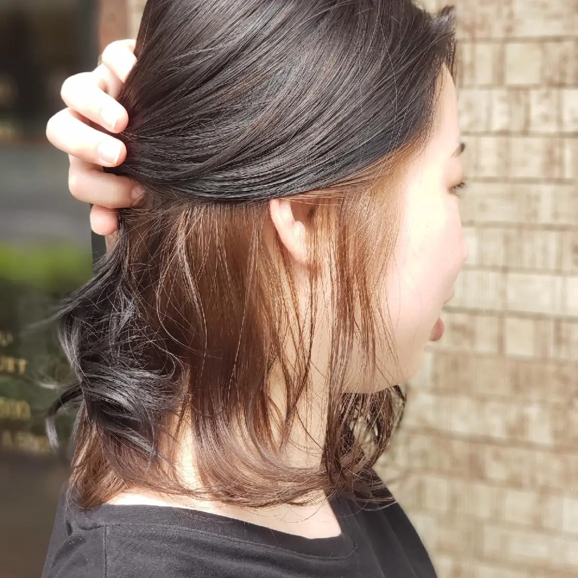 ミディアム カラー ブリーチ ハイライトカラー ブリーチなしカラー ハイライト 槌本 健成のヘアスタイル