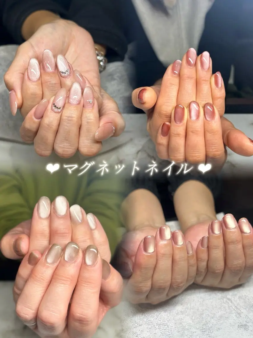 ネイル ジェルネイル マグネットネイル Jr.ネイリスト 𝐢𝐫𝐨𝐡𝐚のネイルデザイン
