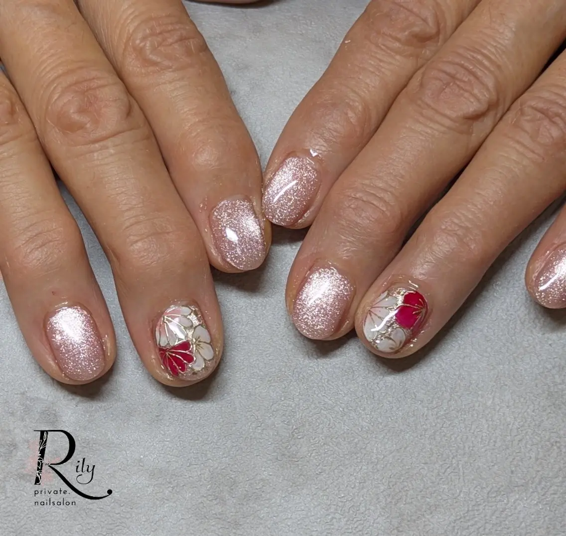 ネイル アートネイル マグネットネイル nailsalon Rilyのネイルデザイン