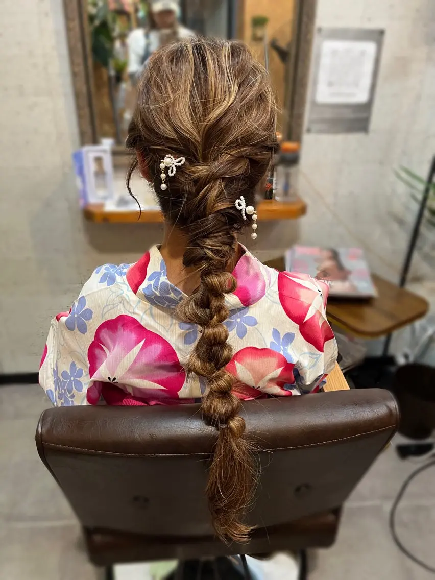ロング ヘアアレンジ ヘアセット 庄内＊三国baron ANJUのヘアスタイル