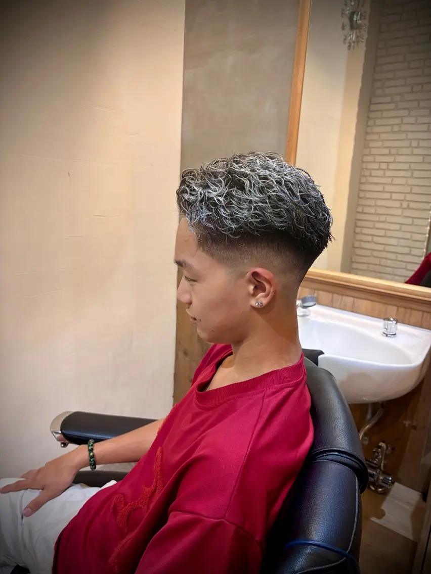 カラー パーマ メンズ 💈barber 中根 龍星💈のヘアスタイル