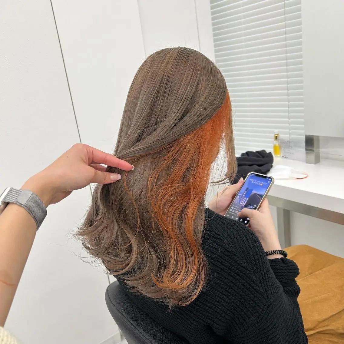 【ダブルカラー♡】流行りのイヤリングカラーorインナーカラー➕トリートメント🎀♡【ケアブリーチ込み】の写真