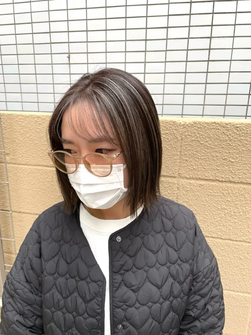 ミディアム カラー ハイライトカラー ハイライト 美髪カラー✨本間 貴広のヘアスタイル